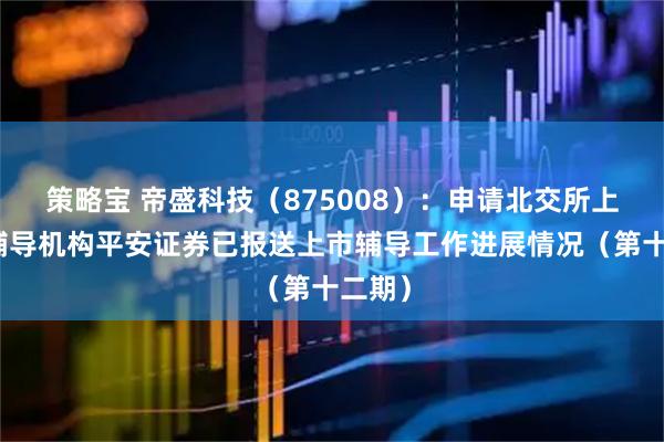 策略宝 帝盛科技（875008）：申请北交所上市，辅导机构平安证券已报送上市辅导工作进展情况（第十二期）