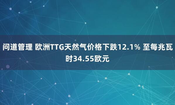 问道管理 欧洲TTG天然气价格下跌12.1% 至每兆瓦时34.55欧元