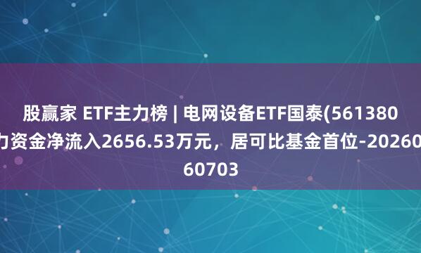 股赢家 ETF主力榜 | 电网设备ETF国泰(561380)主力资金净流入2656.53万元，居可比基金首位-20260703